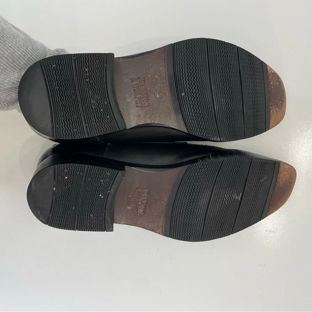 Johnston & Murphy Black Leather Bartlett Moc-Toe LaceUp Shoes, size 9.5